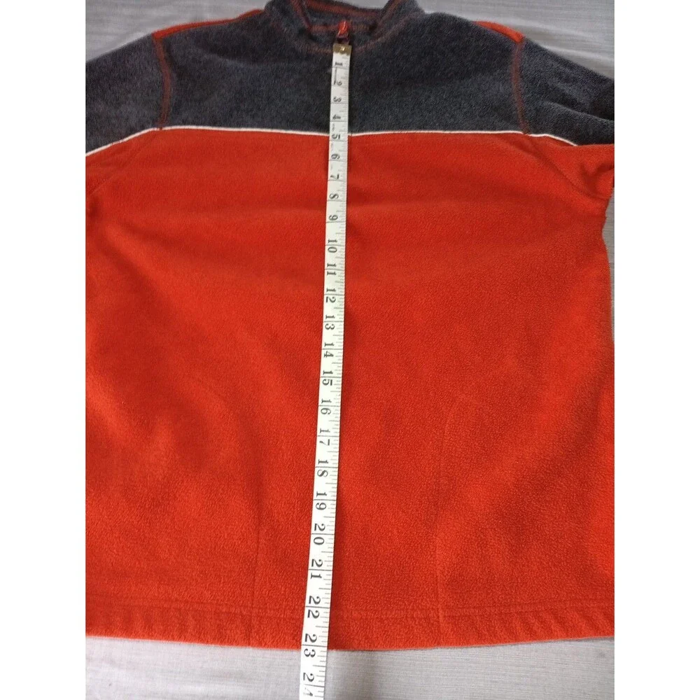 Large Fleece Arizona Jean Co Men's 1/4 Zip Fleece Jacket Orange and Grey, soft